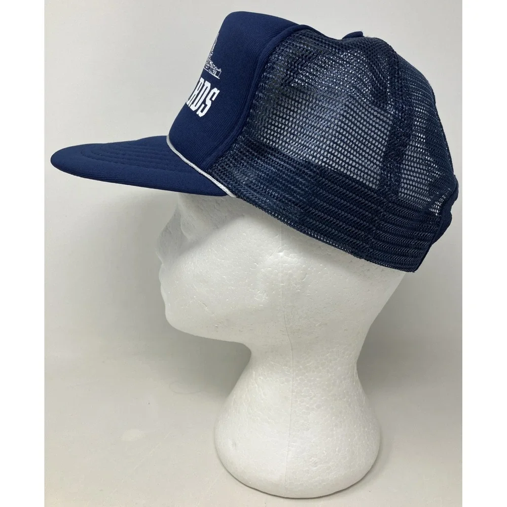 Vintage Todd Shipyards Mesh Back‎ Foam Panel Snapback Trucker Hat Navy Blue
